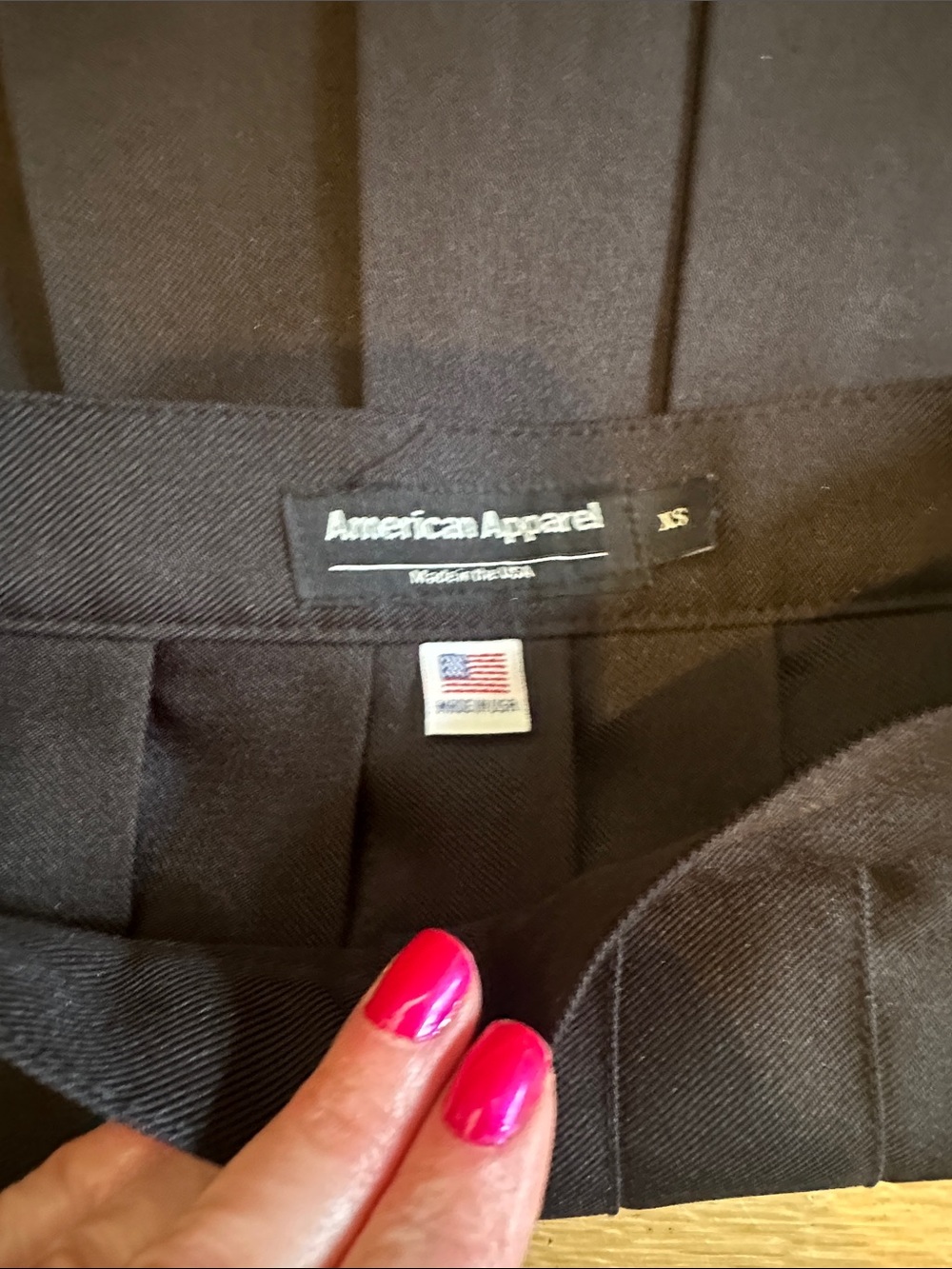 American Apparel Black Pleated Mini Skirt - Picture 3 of 3